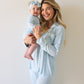 Women's Bamboo Button Up Lounge Set | Blue Bows