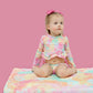 RAINBOW CLOUDS DREAM 2-PIECE RASH GUARD RUFFLE SWIM SUIT