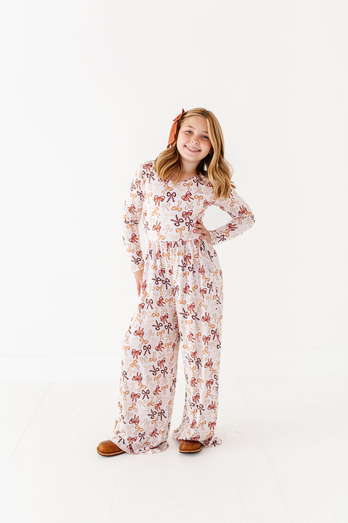 Autumn Ribbons Wide Leg Romper
