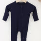 Bamboo Zip Pajamas | Blueberry Ribbed