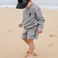 Grey Acid Wash Sweat Shorts