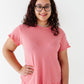 Rose Adult Ruffle Waffle Knit Set
