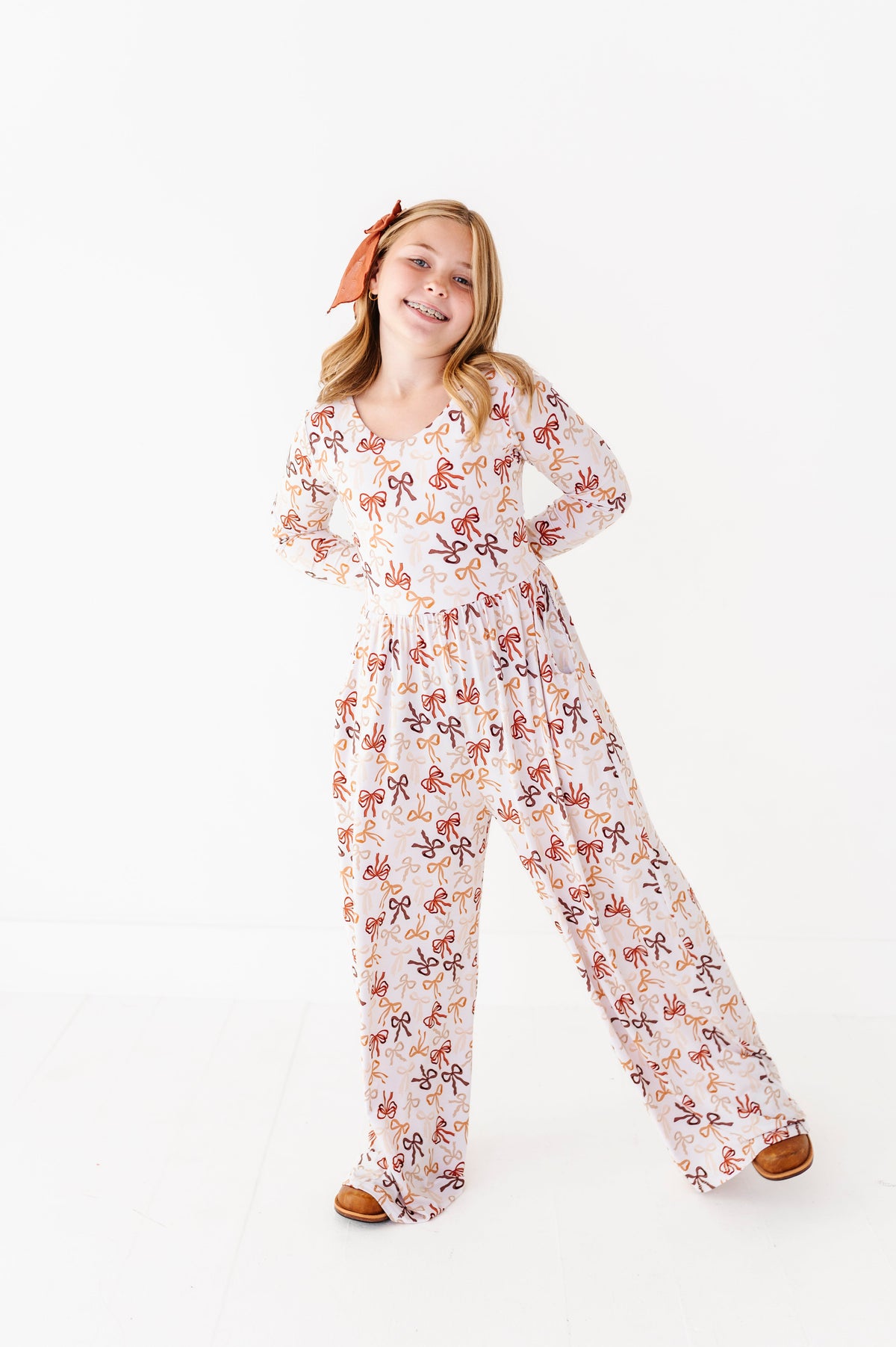 Autumn Ribbons Wide Leg Romper