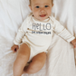 Hello I'm New Here Organic Bodysuit Long Sleeve