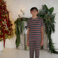 Youth Straight Leg Bamboo Pajamas | Holiday Stripe
