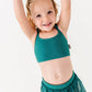 Teal Metallic Kids Swim Top