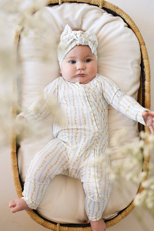 Bamboo Zip Pajamas | Dainty Vines