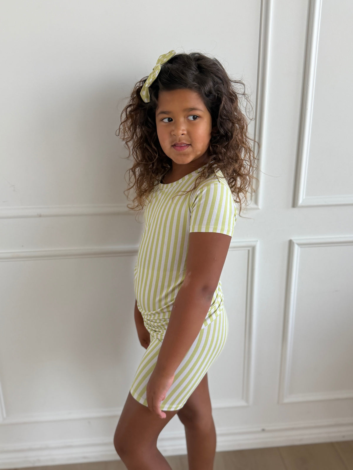 Green Stripe Short Set
