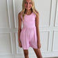 Pink Polka Dot Tank Shorty Romper
