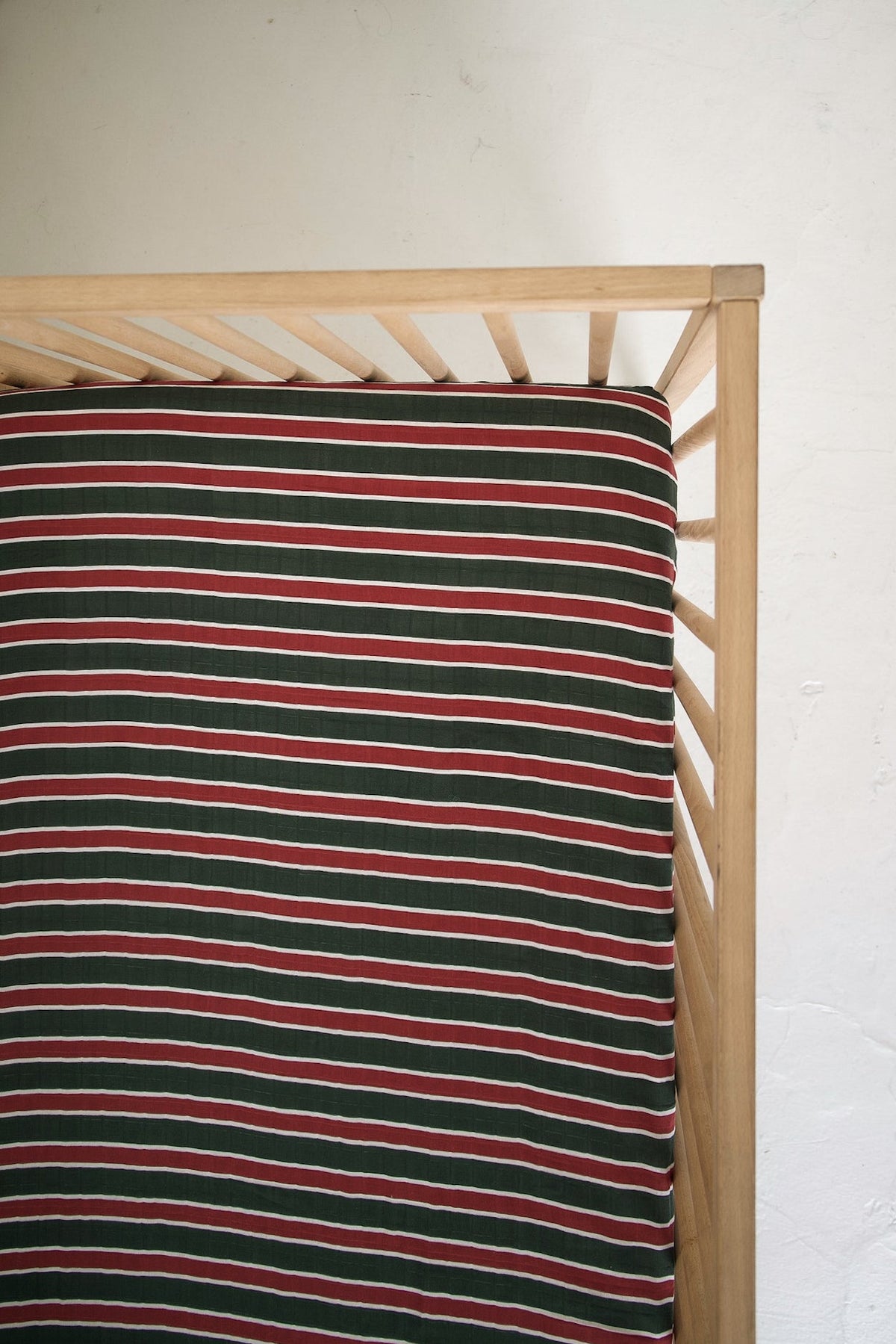 Muslin Crib Sheet | Holiday Stripe