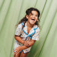 Blueberry Breeze Ruffle Button Up Short Set