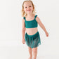 Teal Metallic Kids Swim Top