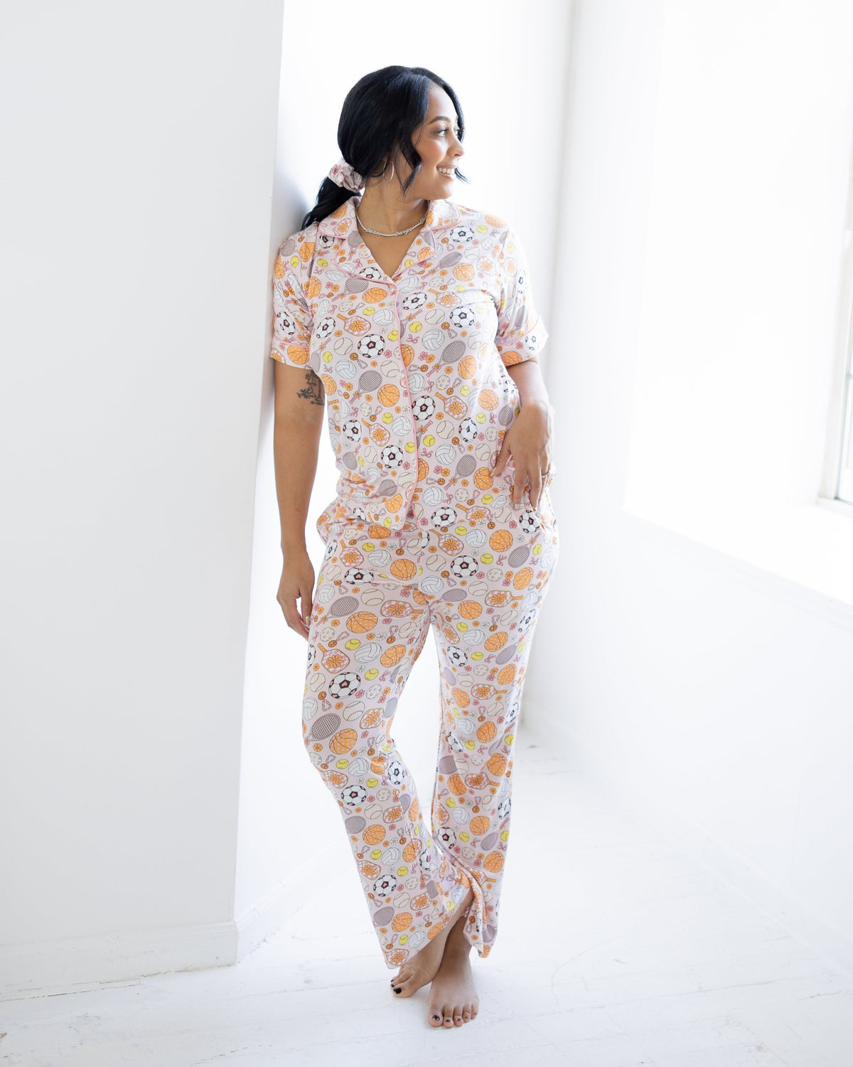 Game Winning Dreams Adult Short Sleeve Flare Button Up Set