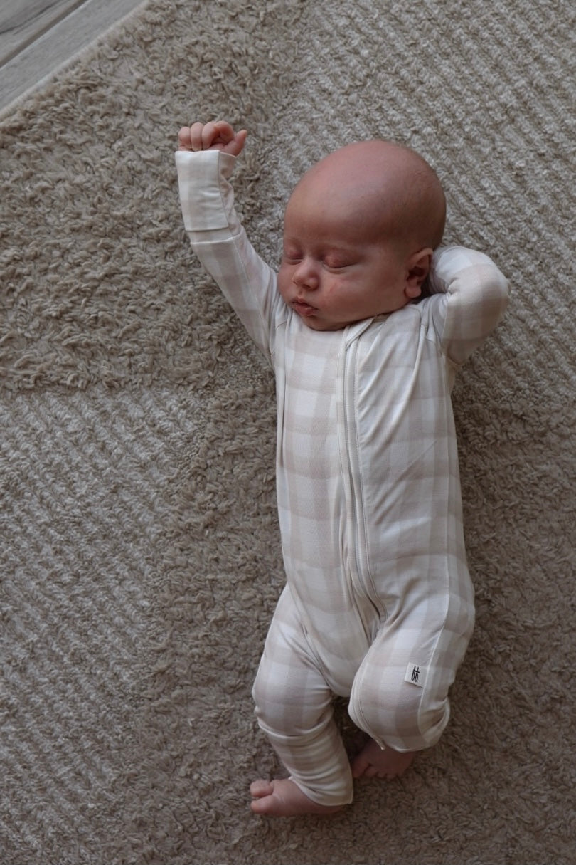 Bamboo Zip Pajamas | Gingham