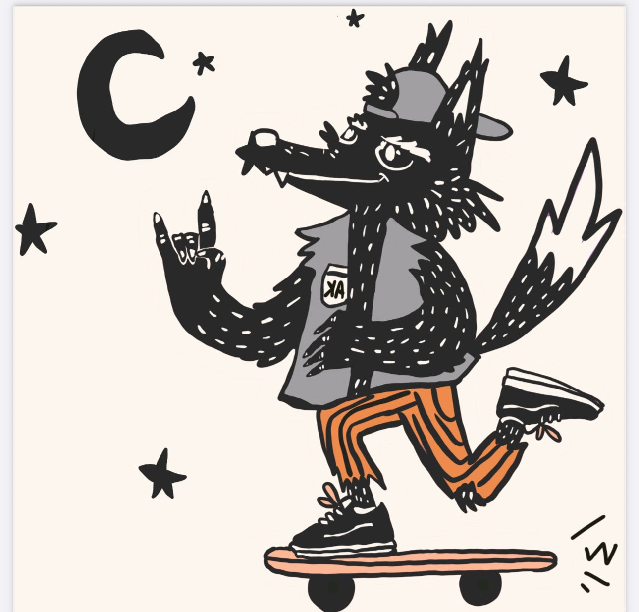 Werewolves skate -AK Dreamers Bamboo zipper PJ’s