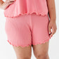 Rose Adult Ruffle Waffle Knit Set