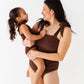Brown Metallic Kids Swim Suit