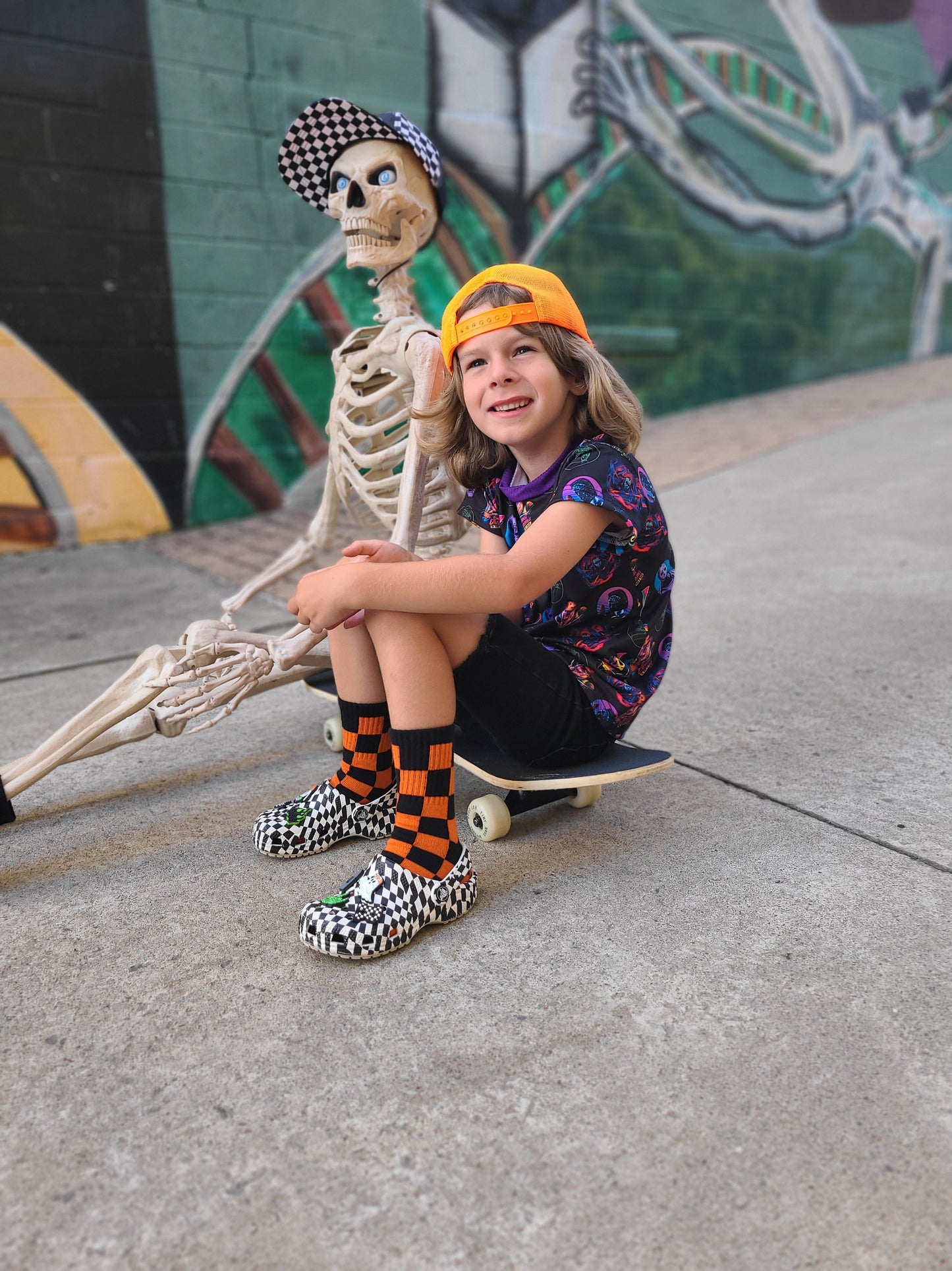 Orange and Black Check