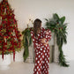 Women's Bamboo Button Up Lounge Set | Vintage Santa