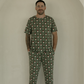 Men's Short Sleeve Bamboo Pajamas | Santa Checkerboard