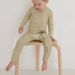 Bamboo Zip Pajamas | Willow Stripe Ribbed