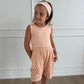 Orange Polka Dot Tank Shorty Romper