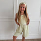 Green Stripe Tank Shorty Romper