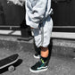 Grey Acid Wash Sweat Shorts