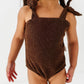 Brown Metallic Kids Swim Suit