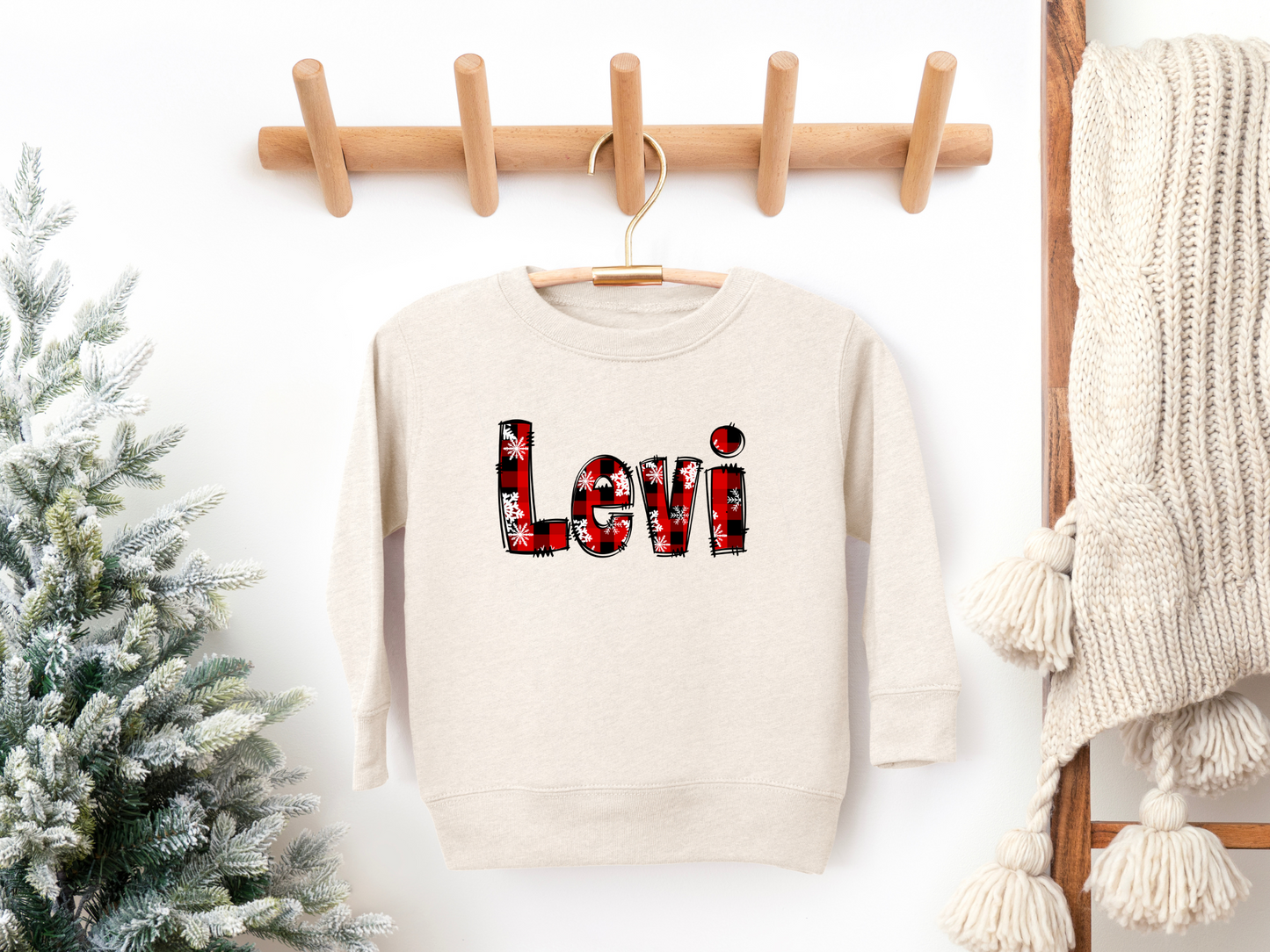 Custom Name Snowflake Plaid | Kids