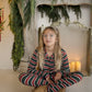 Girl's Bamboo Button Up Lounge Set | Holiday Stripe