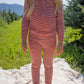Bamboo Two Piece Pajamas | Peppermint Stripe Ribbed