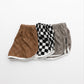Checker Terry Shorts- BLK