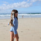 Girls Long Sleeve Swimsuit | Blue Gingham