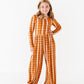 Harvest Plaid Wide Leg Romper