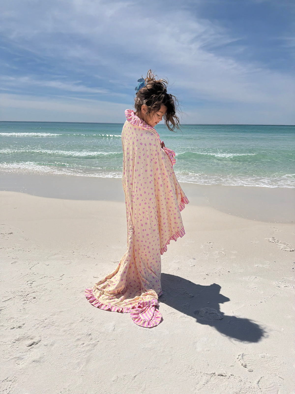Buttercream Blossoms 60X60 Ruffle Blanket