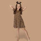 LEOPARD DREAM RUFFLE DRESS