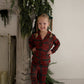 Girl's Bamboo Button Up Lounge Set | Christmas Plaid