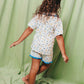Blueberry Breeze Ruffle Button Up Short Set