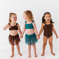 Teal Metallic Kids Swim Top