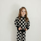 Knit Pant Set | Black Checkerboard