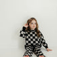 Knit Pant Set | Black Checkerboard