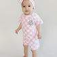 Checkered Shorts Set | Pink