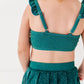 Teal Metallic Kids Swim Top