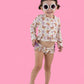 BLOSSOMIN’ BUTTERFLY DREAM 2-PIECE RASH GUARD RUFFLE SWIM SUIT