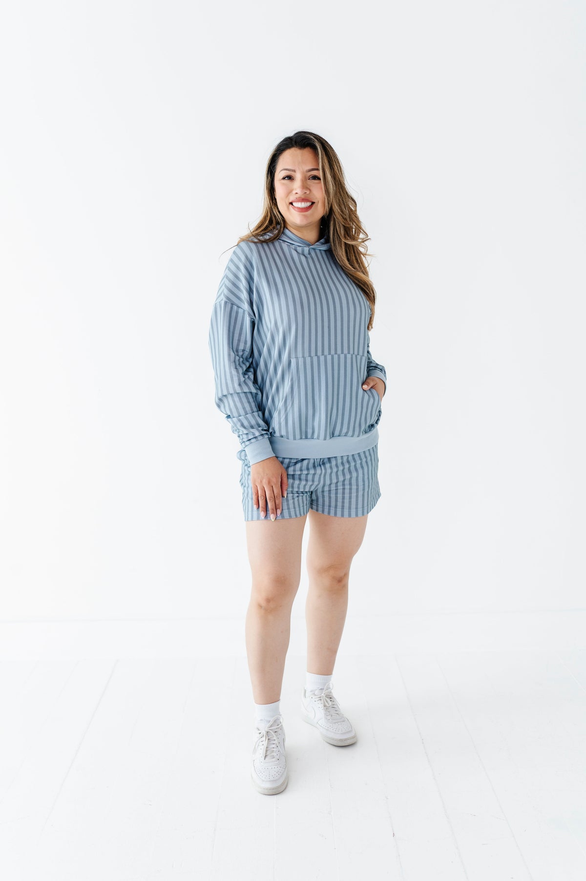 Harbor Stripe Adult Sweat Shorts