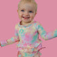 RAINBOW CLOUDS DREAM 2-PIECE RASH GUARD RUFFLE SWIM SUIT