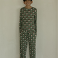 Pre-Teen Straight Leg Bamboo Pajamas | Santa Checkerboard