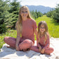 Child Boxy Tee Lounge Set | Peppermint Stripe Ribbed