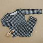 Bamboo Two Piece Set | Black Gingham